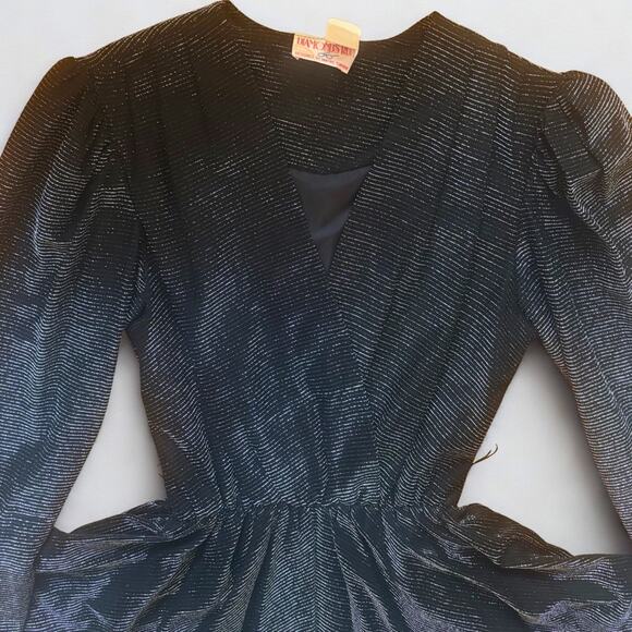 Wayne Diamond “Diamond’s Run” Vintage Black Metallic Disco Dress – XS - Picture 1 of 5